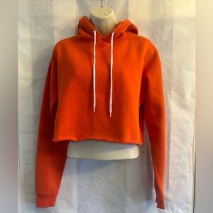 Orange Cropped Hoodie by Wild Fable fleece lined Sz-S. CC17